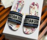 Женские комбинированные шлепки Christian Dior Dway синие с разноцветной подошвой 2024