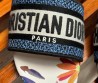 Женские комбинированные шлепки Christian Dior Dway синие с разноцветной подошвой 2024