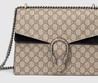 Бежевая хлопково-кожаная сумка через плечо Gucci 'Dionysus GG Supreme'