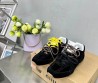 Женские замшевые кроссовки Miu Miu х New Balance 2024 черные с разноцветными шнурками