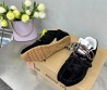 Женские замшевые кроссовки Miu Miu х New Balance 2024 черные с разноцветными шнурками