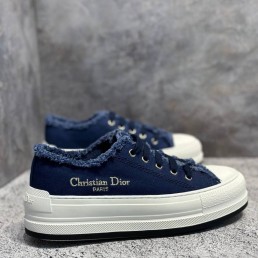 Женские текстильные кеды Christian Dior синие 2024
