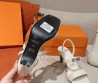 Женские кожаные босоножки Hermes белые 2024