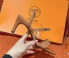 Женские кожаные босоножки Hermes коричневые 2024