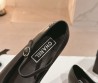 Женские кожаные балетки Chanel черные с текстильным носом 2024