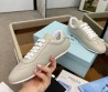 Женские кожаные кроссовки Prada бежевые 2024