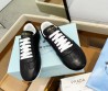 Женские кожаные кроссовки Prada черные 2024