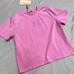 Женская футболка Miu Miu розовая 2024