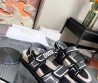 Женские текстильные сандалии Christian Dior черные с белым 2024