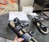 Женские текстильные сандалии Christian Dior черные с белым 2024