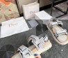Женские текстильные сандалии Christian Dior белые с черным 2024