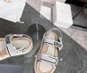 Женские текстильные сандалии Christian Dior белые с черным 2024