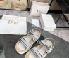 Женские текстильные сандалии Christian Dior белые с черным 2024