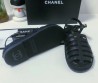 Женские кожаные сандалии Chanel черные с плетением 2024