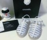 Женские кожаные сандалии Chanel белые с плетением 2024