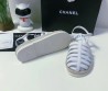 Женские кожаные сандалии Chanel белые с плетением 2024