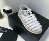 Женские кожаные сандалии Chanel белые с плетением 2024
