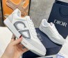 Женские кожаные кроссовки с серыми замшевыми вставками Christian Dior белые 2024
