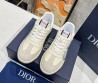 Женские кожаные кроссовки Christian Dior молочные с серыми замшевыми вставками 2024