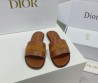 Женские кожаные шлепанцы Christian Dior коричневые 2024
