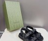 Женские текстильные сандалии Gucci синие с логотипами 2024
