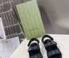 Женские текстильные сандалии Gucci синие с логотипами 2024