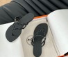Женские комбинированные шлепанцы Hermes черные 2024