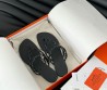 Женские комбинированные шлепанцы Hermes черные 2024