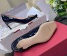 Женские кожаные туфли Roger Vivier синие лакированные 2024 каблук 5 см
