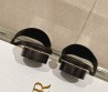 Женские кожаные шлепанцы Christian Dior черные с золотой пряжкой 2024