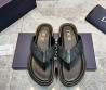 Мужские комбинированные шлепанцы Christian Dior темно-серые с логотипами 2024