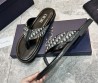 Мужские комбинированные шлепанцы Christian Dior черные с бежевым с логотипами 2024