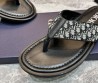 Мужские комбинированные шлепанцы Christian Dior черные с бежевым с логотипами 2024