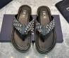 Мужские комбинированные шлепанцы Christian Dior черные с бежевым с логотипами 2024