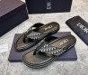 Мужские комбинированные шлепанцы Christian Dior черные с бежевым с логотипами 2024