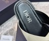 Мужские кожаные шлепанцы Christian Dior молочные с черной подошвой 2024