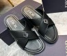 Мужские кожаные шлепанцы Christian Dior черные 2024