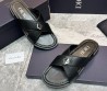Мужские кожаные шлепанцы Christian Dior черные 2024