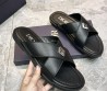 Мужские кожаные шлепанцы Christian Dior черные 2024