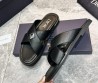Мужские кожаные шлепанцы Christian Dior черные 2024