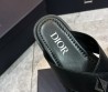 Мужские кожаные шлепанцы Christian Dior черные 2024