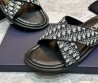 Мужские комбинированные шлепанцы Christian Dior черные с бежевым 2024