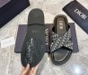 Мужские комбинированные шлепанцы Christian Dior черные с бежевым 2024