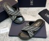 Мужские комбинированные шлепанцы Christian Dior черные с бежевым 2024