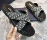 Мужские комбинированные шлепанцы Christian Dior черные с бежевым 2024
