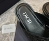 Мужские кожаные шлепанцы Christian Dior черные с логотипами 2024