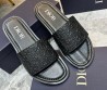 Мужские кожаные шлепанцы Christian Dior с логотипами черные 2024