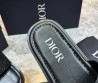 Мужские кожаные шлепанцы Christian Dior с логотипами черные 2024