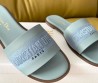 Женские кожаные шлепанцы Christian Dior Dway голубые 2024