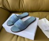 Женские кожаные шлепанцы Christian Dior Dway голубые 2024